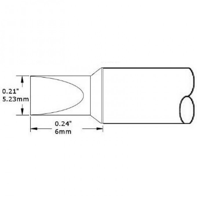 Паяльное жало METCAL для CV/MX клиновидное прямое 5.23 × 6.0 мм CVC-9CH0050P