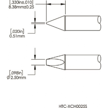 Жало паяльное клиновидное METCAL для CV/MX-HTD 2.8 × 8.0 мм HCV-7CH0025S