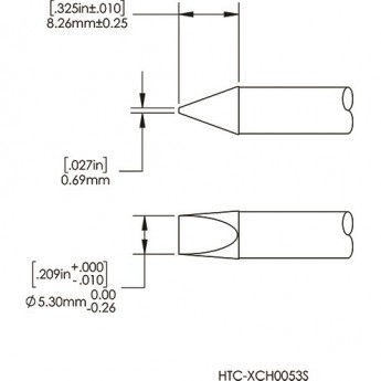 Жало паяльное METCAL клин 5.3 × 8.3 мм для паяльников CV/MX-HTD HCV-8CH0053S