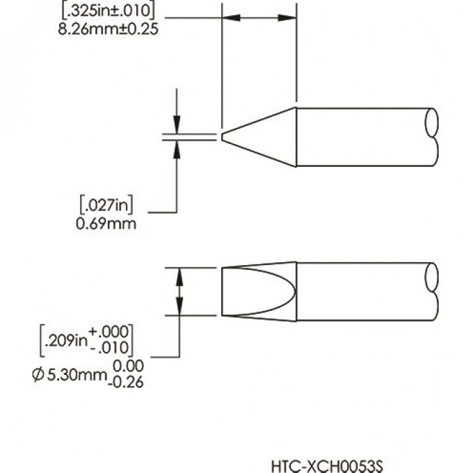 Жало паяльное METCAL клиновидное прямое 5 мм для CV/MX-HTD HTC-8CH0053S