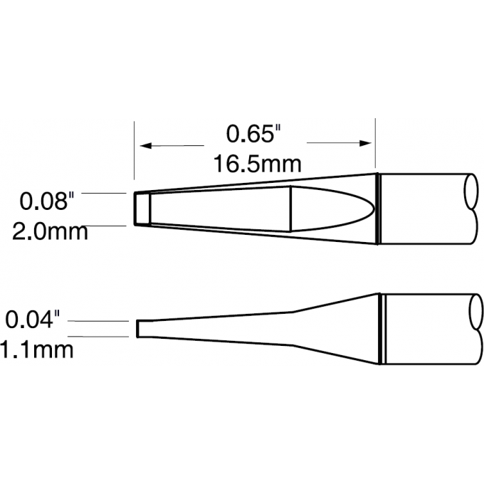 Картридж-наконечник METCAL для термопинцетов CV/MX-PTZ шпатель 2.0 × 16.5 мм PTC-6CH1720A