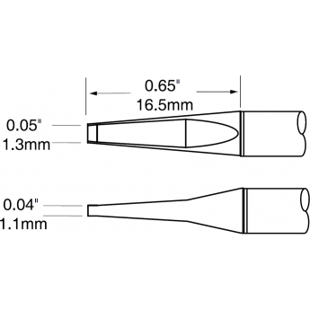 Картридж-наконечник METCAL для термопинцетов CV/MX-PTZ шпатель 1.27 × 16.5 мм PTC-7CH1713A