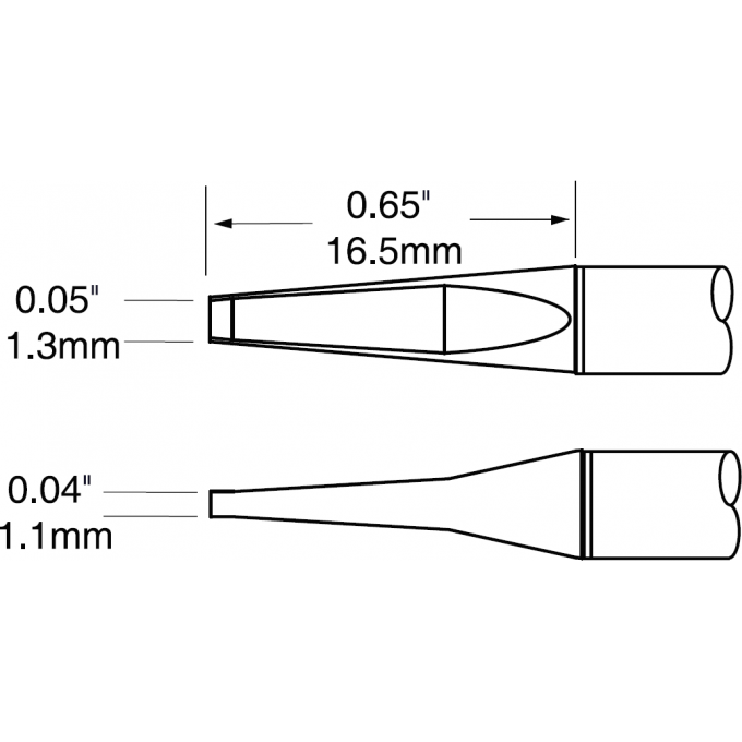 Картридж-наконечник METCAL для термопинцетов CV/MX-PTZ, шпатель 1.27 × 16.5 мм PTC-8CH1713A