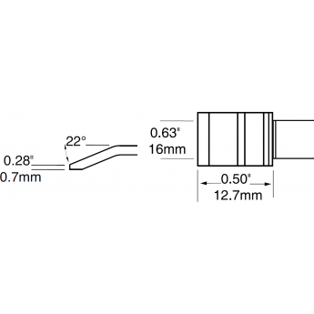 Картридж-наконечник METCAL для термопинцетов CV/MX-PTZ шпатель изогнутый 15.75 × 12.7 мм PTC-9BL1316R