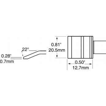 Картридж-наконечник для термопинцетов METCAL CV/MX-PTZ шпатель изогнутый 20.6 × 12.7 мм PTC-9BL1321R
