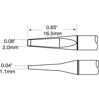 Картридж-наконечник для термопинцета METCAL MX-PTZ шпатель узкий 2.0 × 16.5 мм PTTC-603