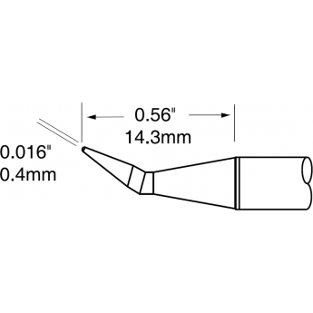 Картридж-наконечник для термопинцета METCAL MX-PTZ конус изогнутый 0.4 × 14.3 мм PTTC-701B