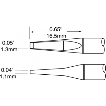 Картриджи-наконечники для термопинцета METCAL MX-PTZ шпатель узкий 1.3 × 16.5 мм PTTC-702