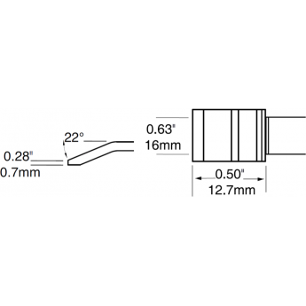 Паяльное жало METCAL для MX-PTZ шпатель изогнутый 16 × 12.7 мм PTTC-805