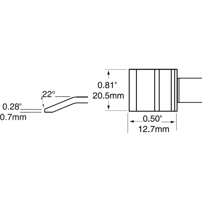 Картридж-наконечник METCAL для термопинцета MX-PTZ шпатель изогнутый 20.5 × 12.7 мм PTTC-806