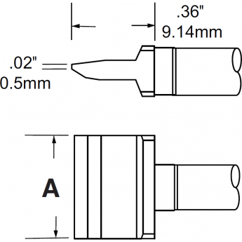 Паяльное жало METCAL для MFR-H1 прямое лезвие 16 мм RFP-BL2