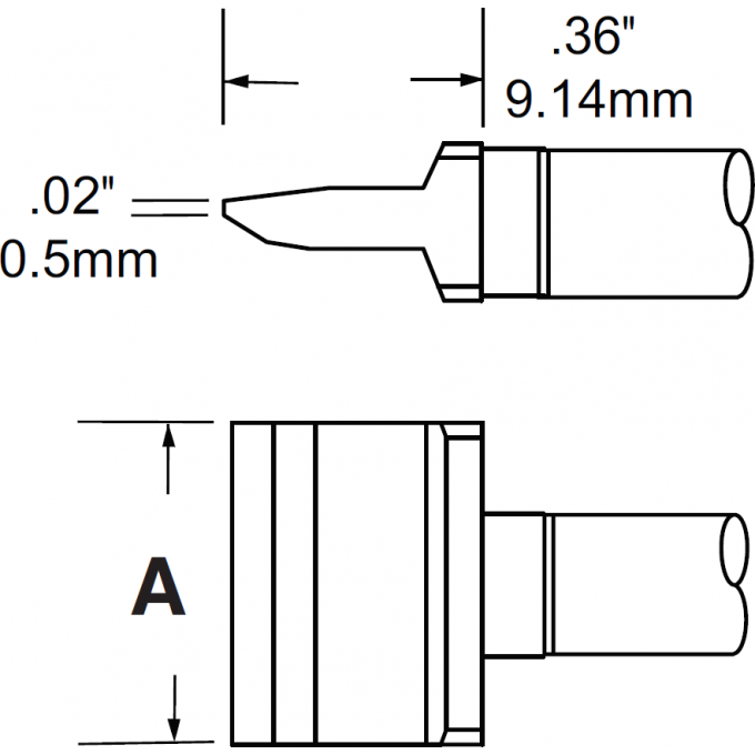 Жало паяльное прямое лезвие METCAL для MFR-H1 22.1 мм RFP-BL3