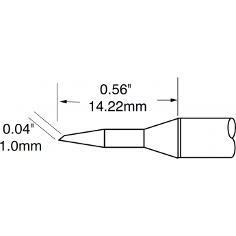 Жало паяльное коническое со скосом 60° METCAL для MFR-H1 1.0 x 14.22 мм SCP-BVL10