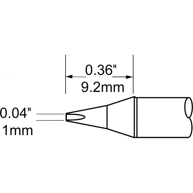 Паяльное жало METCAL для MFR-H1 клиновидное прямое 1.0 × 9.2 мм SCP-CH10