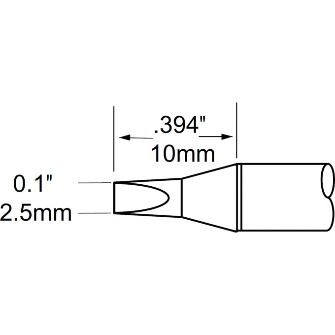 Жало паяльное клиновидное прямое METCAL для MFR-H1 2.5 × 10 мм SCP-CH25