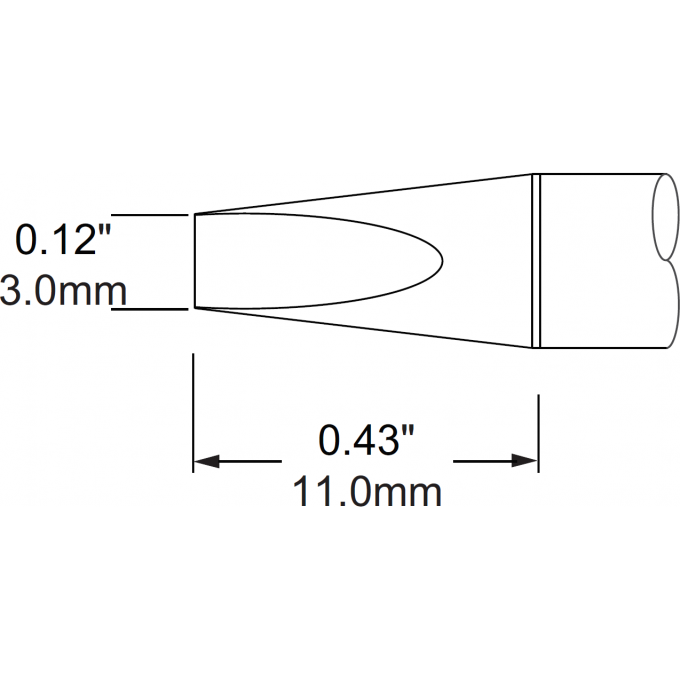 Жало паяльное METCAL клиновидное прямое для MFR-H1 3.0 × 11 мм SCP-CH30