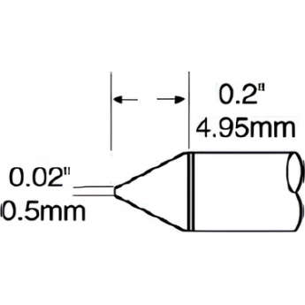 Жало паяльное коническое прямое METCAL для MFR-H1 0.5 × 4.95 мм SCP-CN05