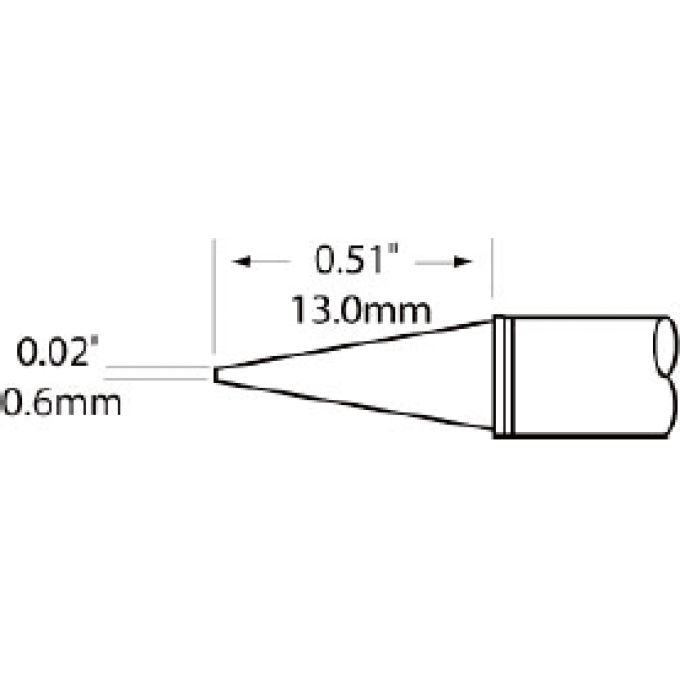 Жало паяльное коническое прямое METCAL для MFR-H1 0.6 × 14.9 мм SCP-CNL06