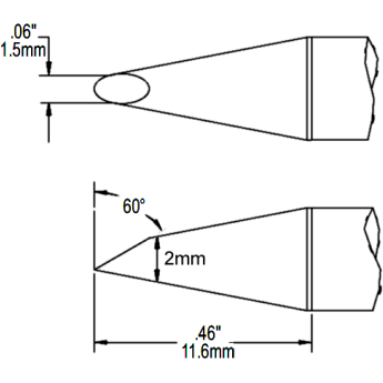 Жало паяльное METCAL для MFR-H1 миниволна 2.0 × 11.6 мм SCP-DRH615
