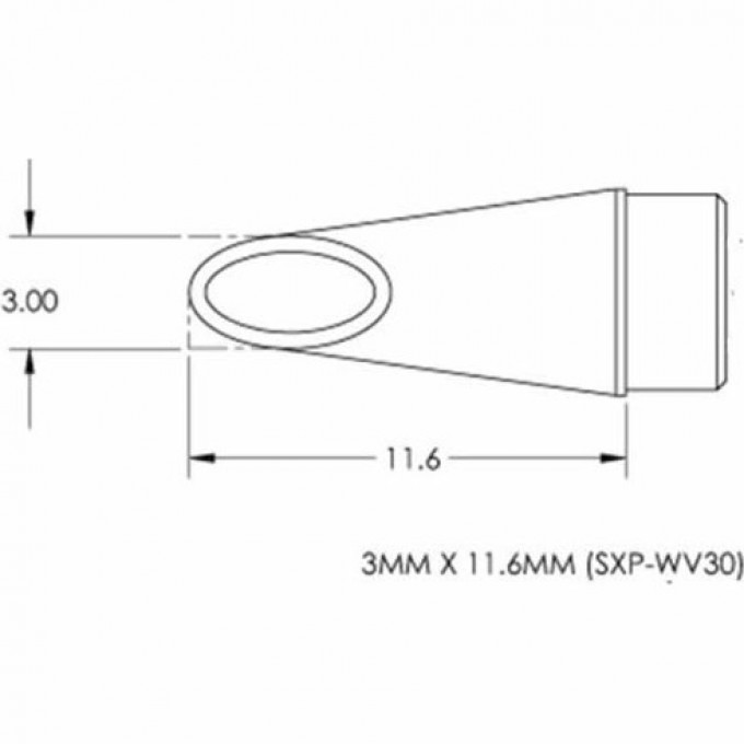 Жало паяльное для MFR-H1 METCAL миниволна вогнутая 3.0 × 116 мм SCP-WV30