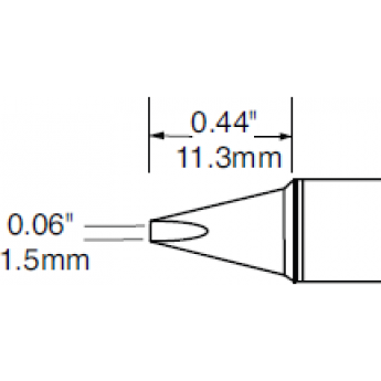 Жало паяльное клиновидное прямое METCAL для PS900 1.5 × 11.3 мм SCV-CH15A