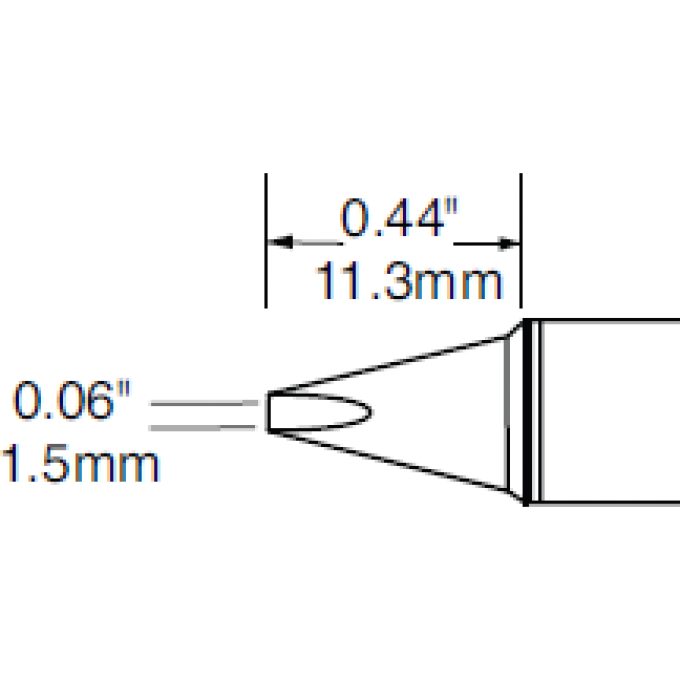 Жало паяльное клиновидное прямое METCAL для PS900 1.5 × 11.3 мм SCV-CH15A