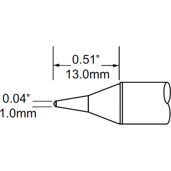 Жало паяльное коническое METCAL для PS900 1.0 × 13 мм SCV-CNL10