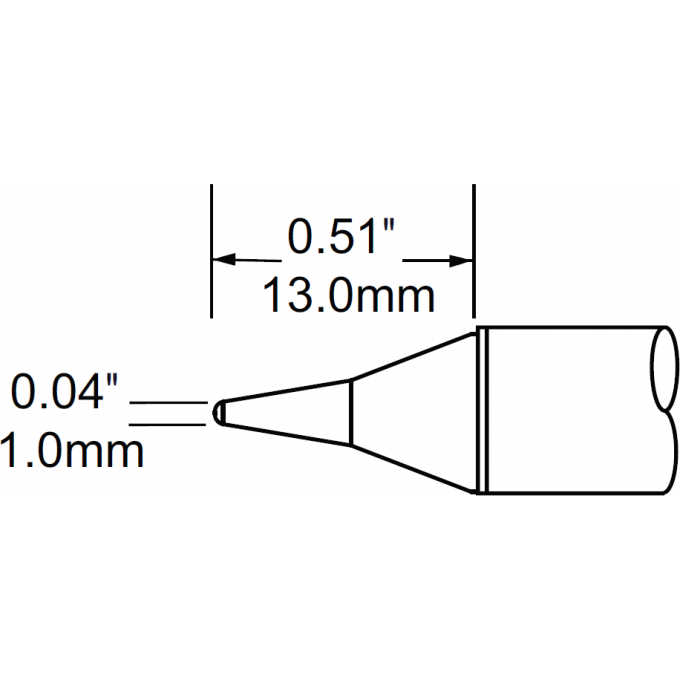 Жало паяльное коническое METCAL для PS900 1.0 × 13 мм SCV-CNL10