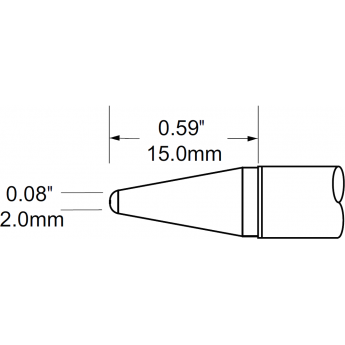 Жало паяльное коническое удлиненное METCAL для PS900 2.0 × 14 мм SCV-CNL20