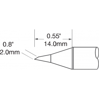 Жало паяльное миниволна METCAL для PS900 1.5 × 14 мм SCV-DRH20