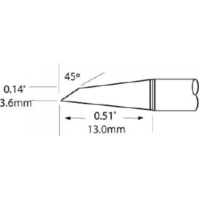 Жало паяльное METCAL для PS900 миниволна 3.6 × 13 мм SCV-DRH30CP