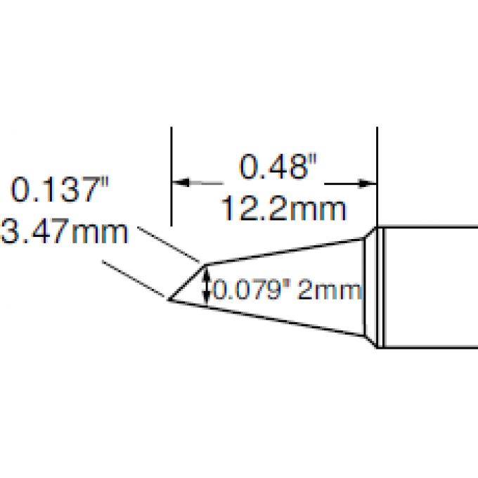 Жало паяльное миниволна METCAL для PS900 2.0 × 12.2 мм SCV-DRH420A