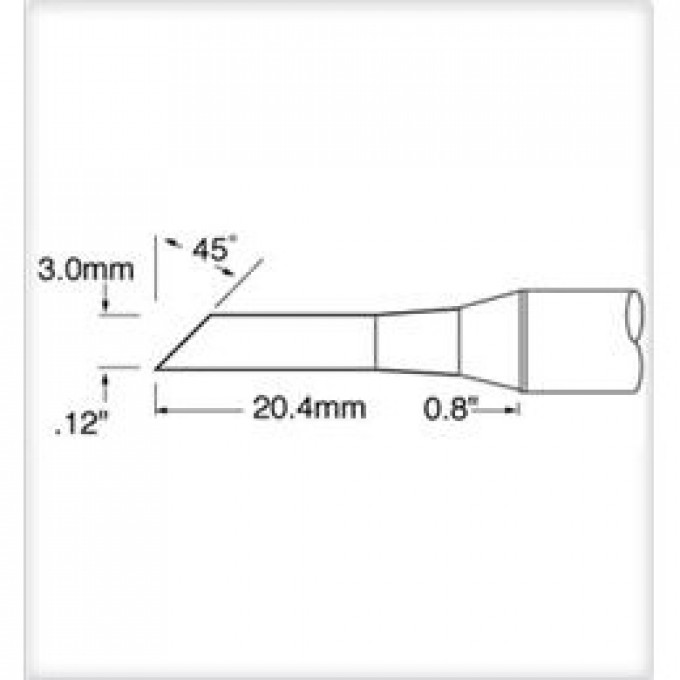 Жало паяльное для PS900 METCAL миниволна удлиненная 3 × 20.4 мм SCV-DRH430AR