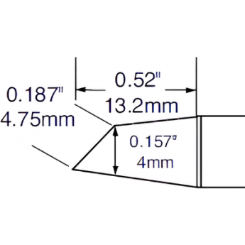 Жало паяльное METCAL для PS900 миниволна 4 × 13.2 мм SCV-DRH440A