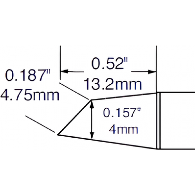 Жало паяльное METCAL для PS900 миниволна 4 × 13.2 мм SCV-DRH440A