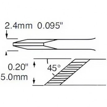 Жало паяльное для паяльника METCAL PS900 косой нож 4.5 × 15.1 мм SCV-DRK45A