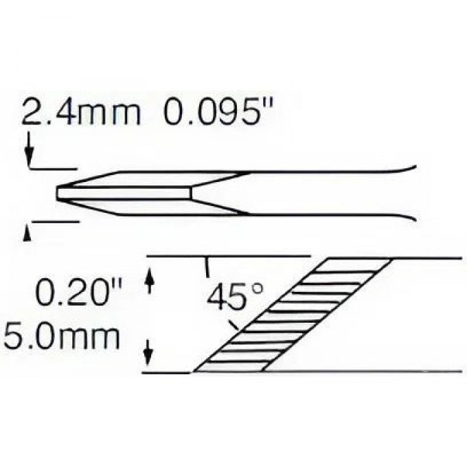 Жало паяльное для паяльника METCAL PS900 косой нож 4.5 × 15.1 мм SCV-DRK45A