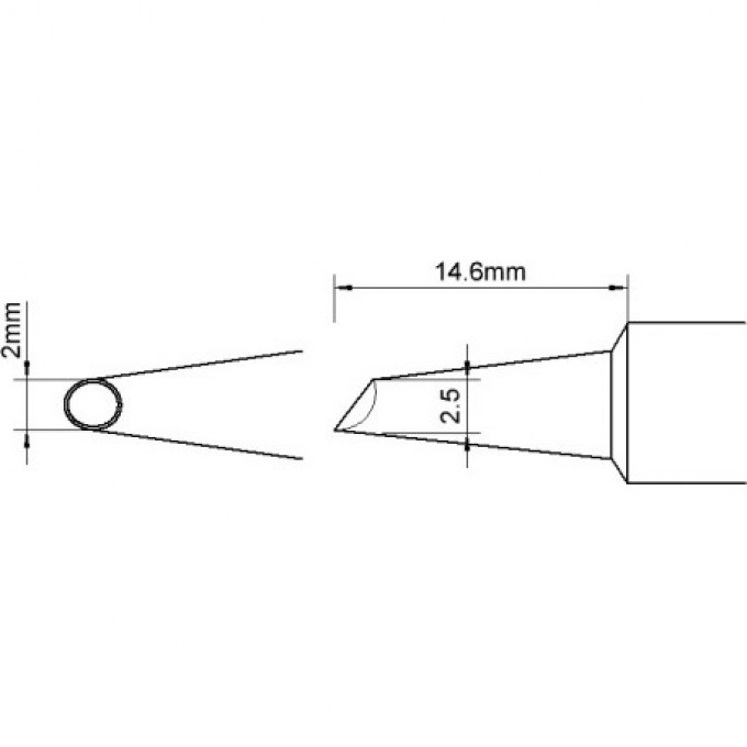 Жало паяльное миниволна с углублением METCAL для PS900 2.5 × 13.8 мм SCV-WV20