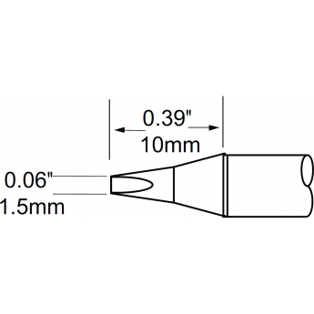 Жало паяльное клиновидное прямое METCAL для MFR-H1 1.5 × 10 мм SFP-CH15