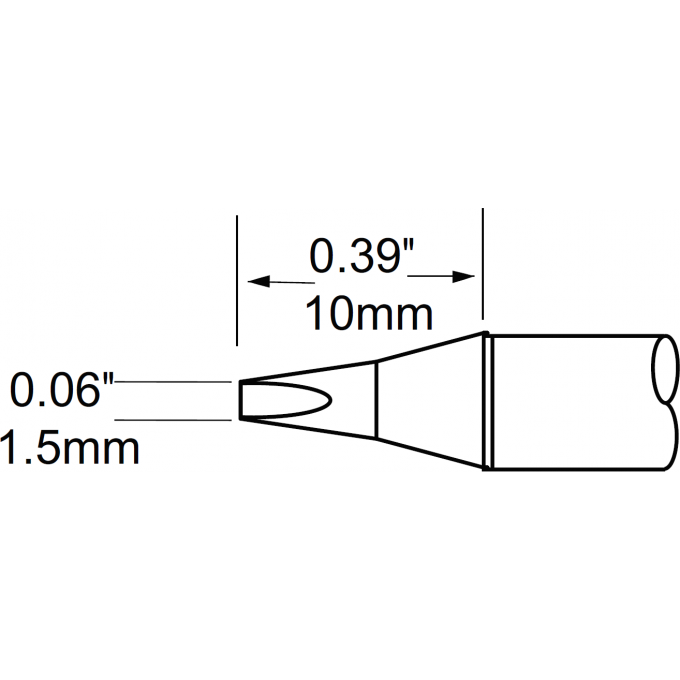 Жало паяльное клиновидное прямое METCAL для MFR-H1 1.5 × 10 мм SFP-CH15