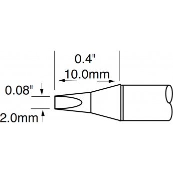 Жало паяльное клиновидное прямое METCAL для MFR-H1 2.0 × 10 мм SFP-CH20