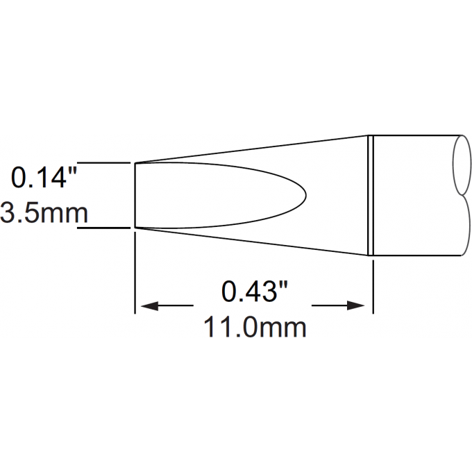Жало паяльное клиновидное прямое METCAL для MFR-H1 3.5 × 11 мм SFP-CH35