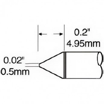 Жало паяльное коническое METCAL для MFR-H1 0.5 × 4.95 мм SFP-CN05