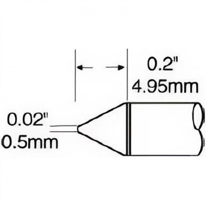 Жало паяльное коническое METCAL для MFR-H1 0.5 × 4.95 мм SFP-CN05