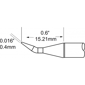 Жало паяльное коническое изогнутое METCAL для MFR-H1 0.4 × 15.21 мм SFP-CNB04