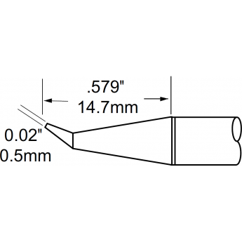Жало паяльное для METCAL MFR-H1 коническое изогнутое удлиненное 0.5 × 14.7 мм SFP-CNB05