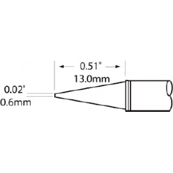 Жало паяльное коническое удлиненное METCAL SFP-CNL06 для MFR-H1 0.6 × 14.9 мм