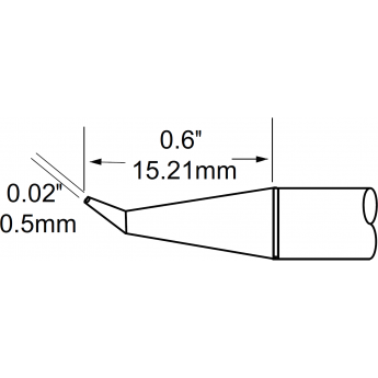 Жало паяльное для MFR-H1 METCAL миниволна изогнутая 0.5 × 15.21 мм SFP-DRH05