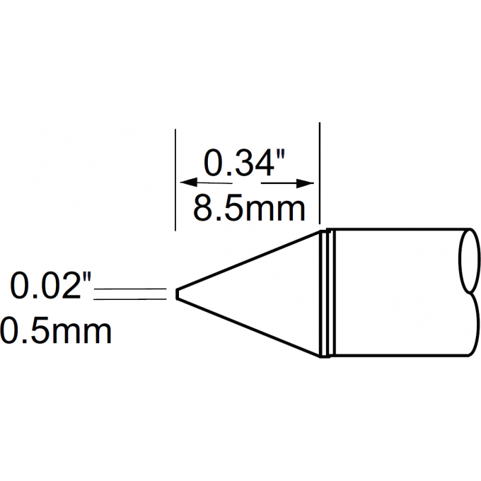 Жало паяльное коническое METCAL для PS900 0.5x8.5 мм SFV-CN05
