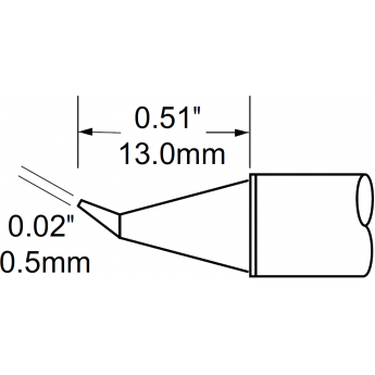 Жало паяльное коническое изогнутое 0.5 мм METCAL для PS900 SFV-CNB05